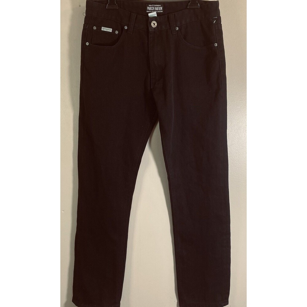 Parish Nation Black Jeans Denim Cotton Mens  Sz 34 x 30 Straight Cut